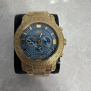 JBW Gold and Blue Chronograph Watch